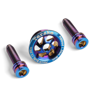 Terske Burnt Blue Titanium Upgrade Kit for Shimano Hollowtech II Cranksets