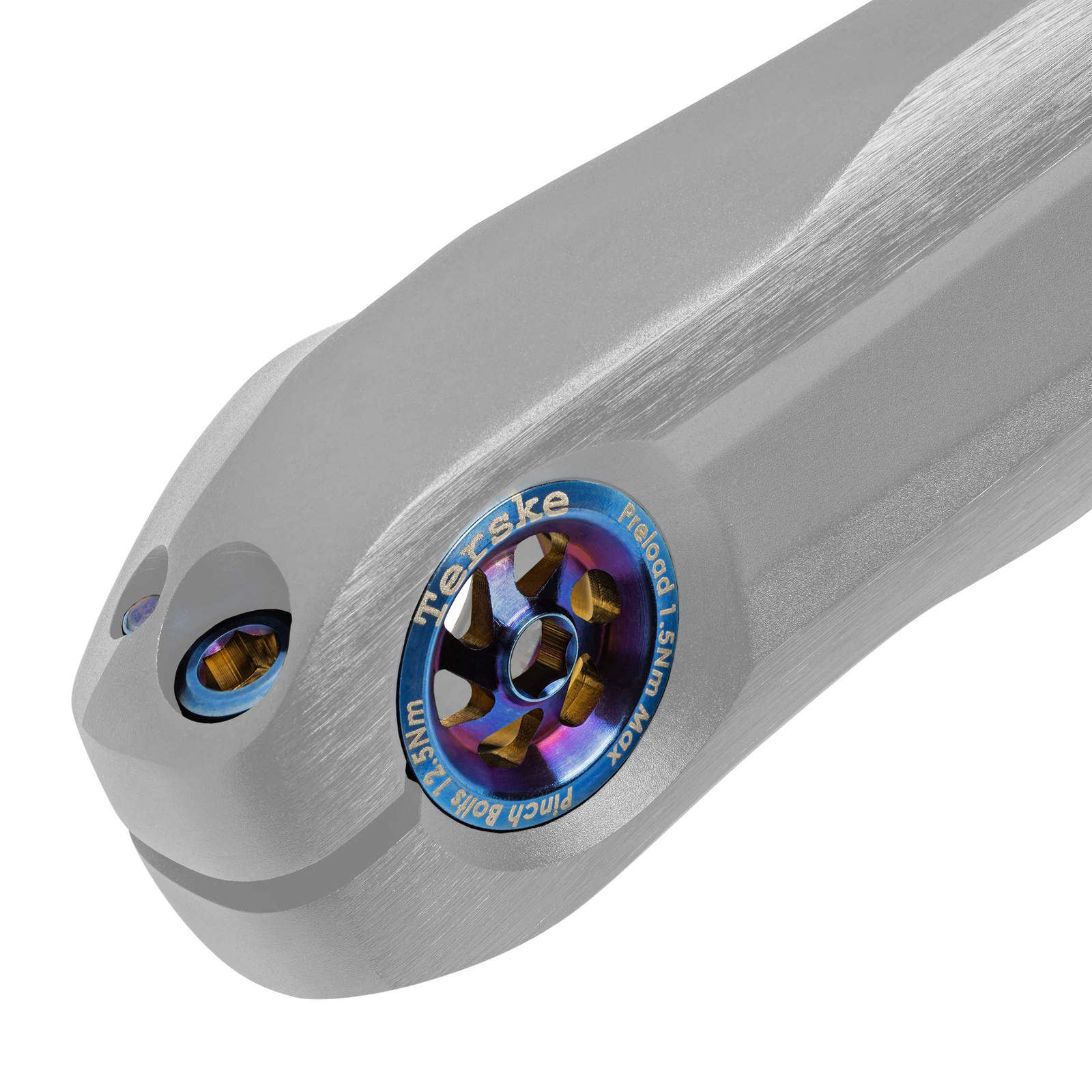 Terske Burnt Blue Titanium Upgrade Kit for Shimano Hollowtech II Cranksets