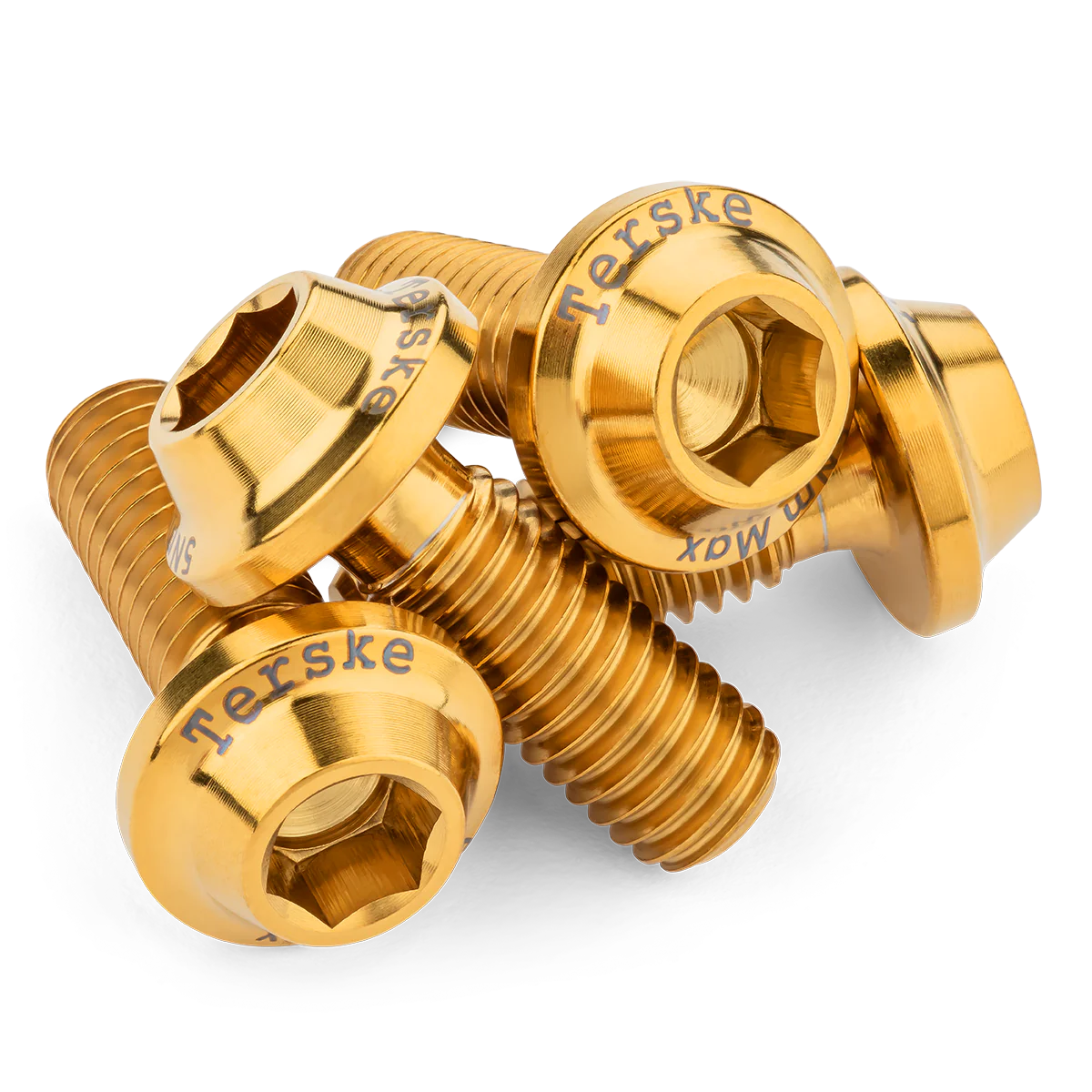 Terske Low Profile Gold Titanium Bottle Cage Bolts