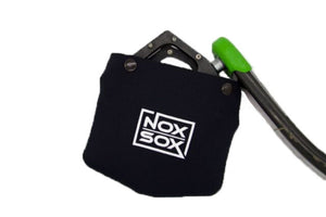 Nox Sox Large Pedal Cover sliding over a DMR Vault flat pedal